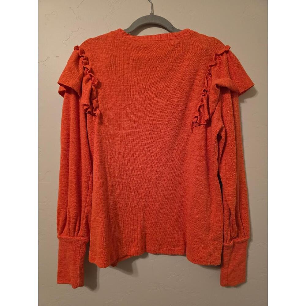 π Pilcro Ruffle Knit V-Neck Top β Small - Picture 2 of 7